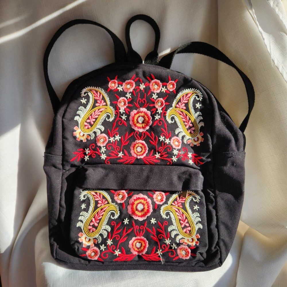 Forever 21 Canvas Embroidered Backpack